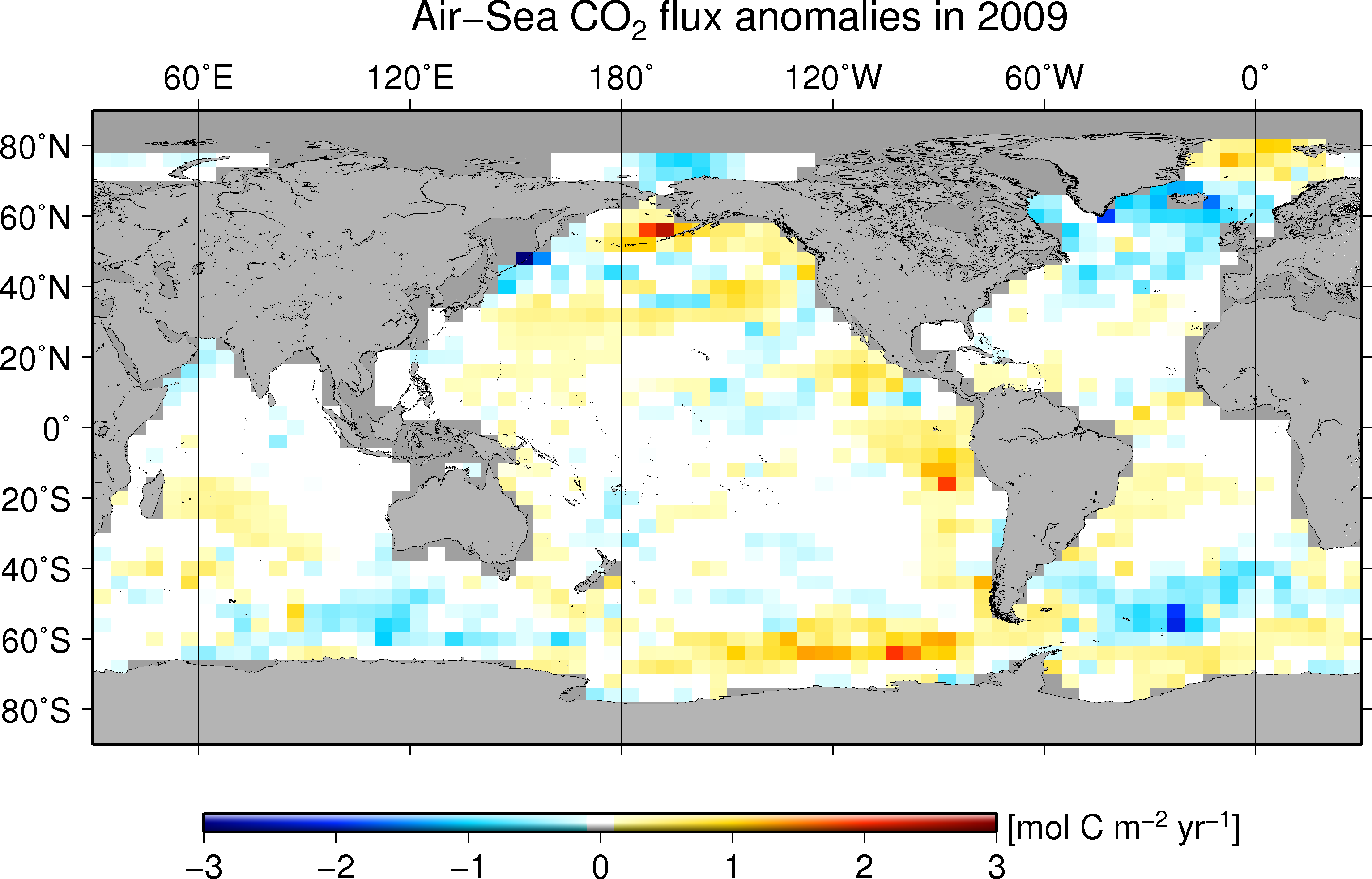 CO2 flux anomoly for 2009