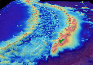 3D image depicting the Mariana back-arc