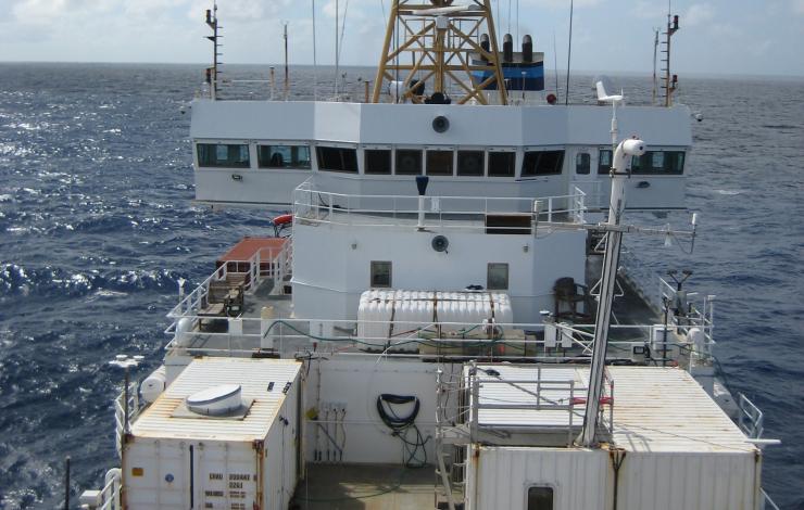 A view from the Ron Brown ship from the top of the forward mast