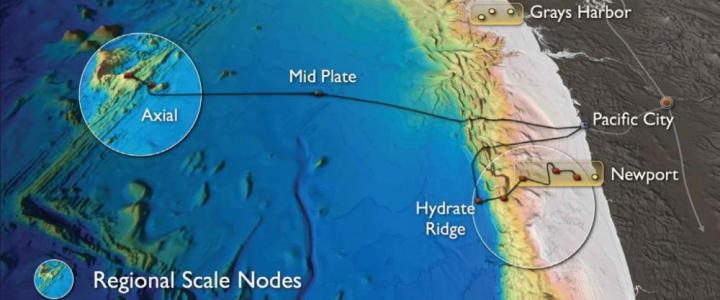 Undersea Cabled observatories on the Juan de Fuca ridge at Axial Seamount.