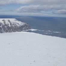 Image of remnants of the winter’s fast ice off of Cape Lisburne, Alaska taken from NOAA Twin Otter 56 in May 2017. 